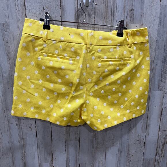 Ann Taylor Yellow Polka Dot Shorts Preppy Dressy Womens Size 10 Petite - Picture 4 of 7